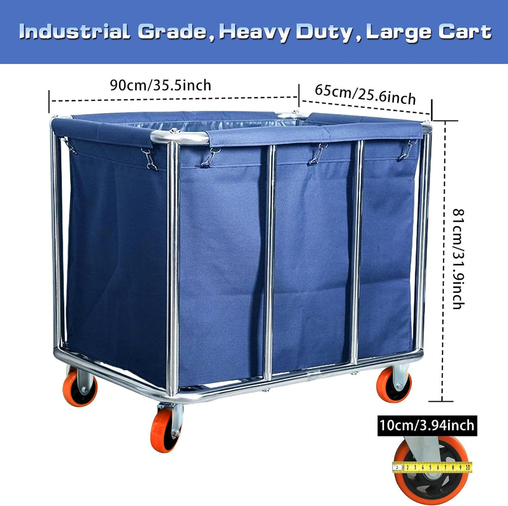 Commercial Laundry Cart with Wheels 470L