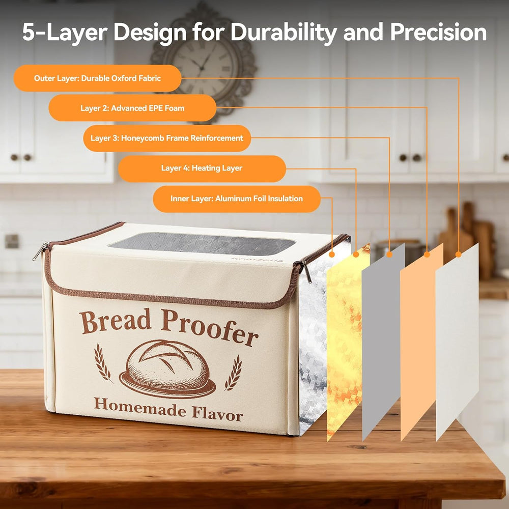 Proofing Box - Foldable Proofing Bread Box with 68-122°F Temp Control & 4...