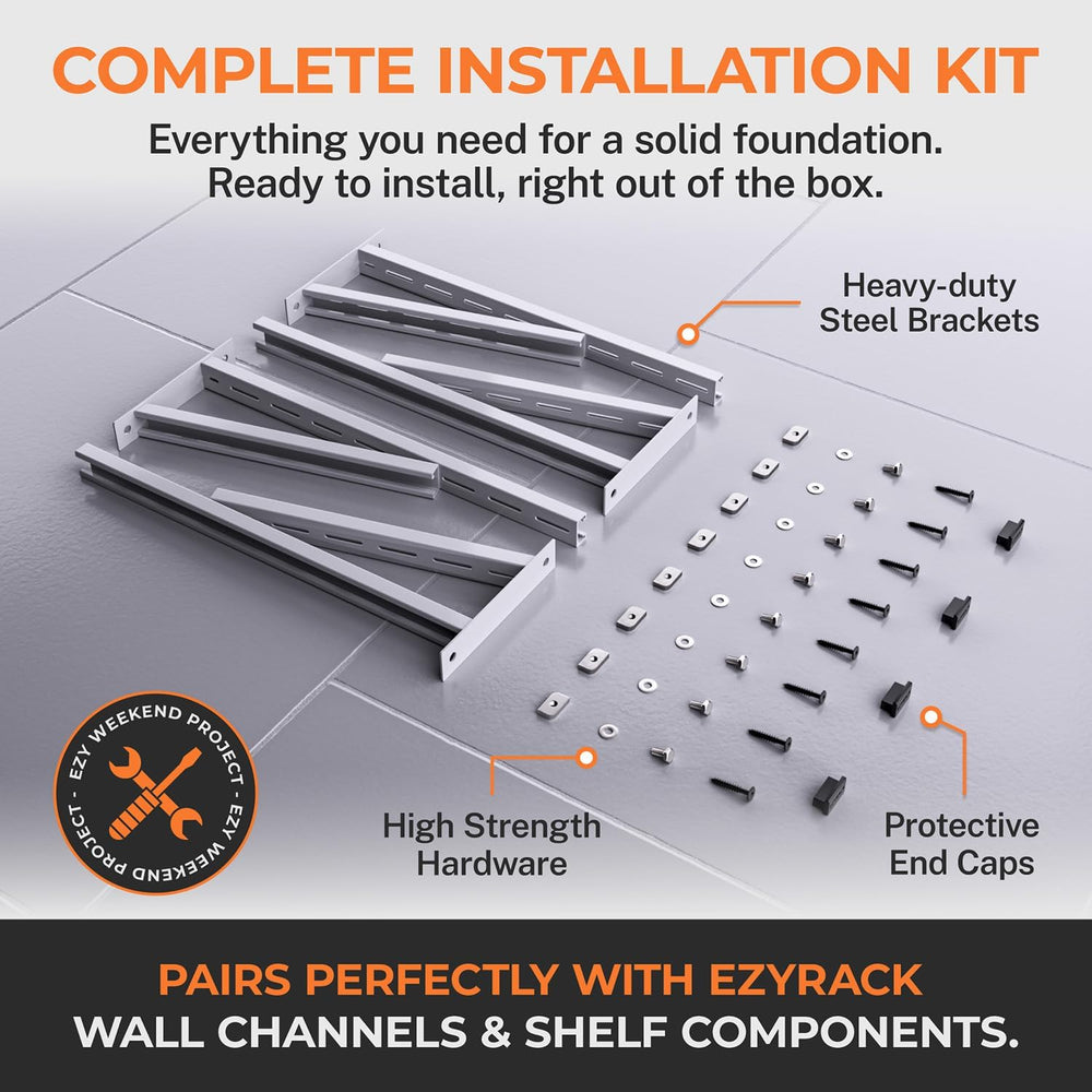 Heavy Duty Metal Brackets for Garage Wall Shelving, Modular Wall Mounted Stor...