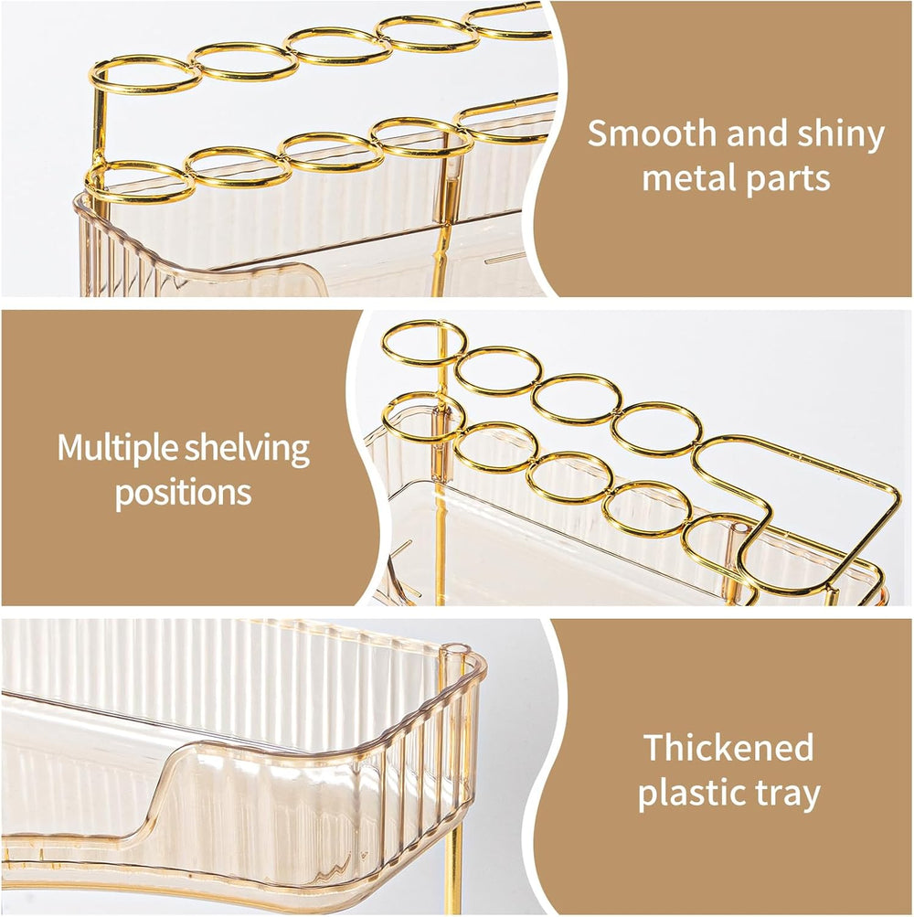 Makeup Organizer 3-Tier Bathroom Counter Organizer with Makeup Brush Holder