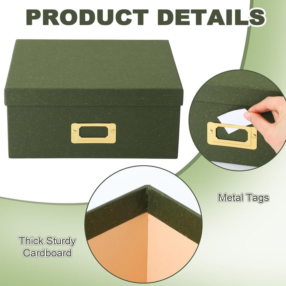 Eaasty Set of 4 Decorative Storage Boxes with Lids, Kraft Paper Boxes with Go...