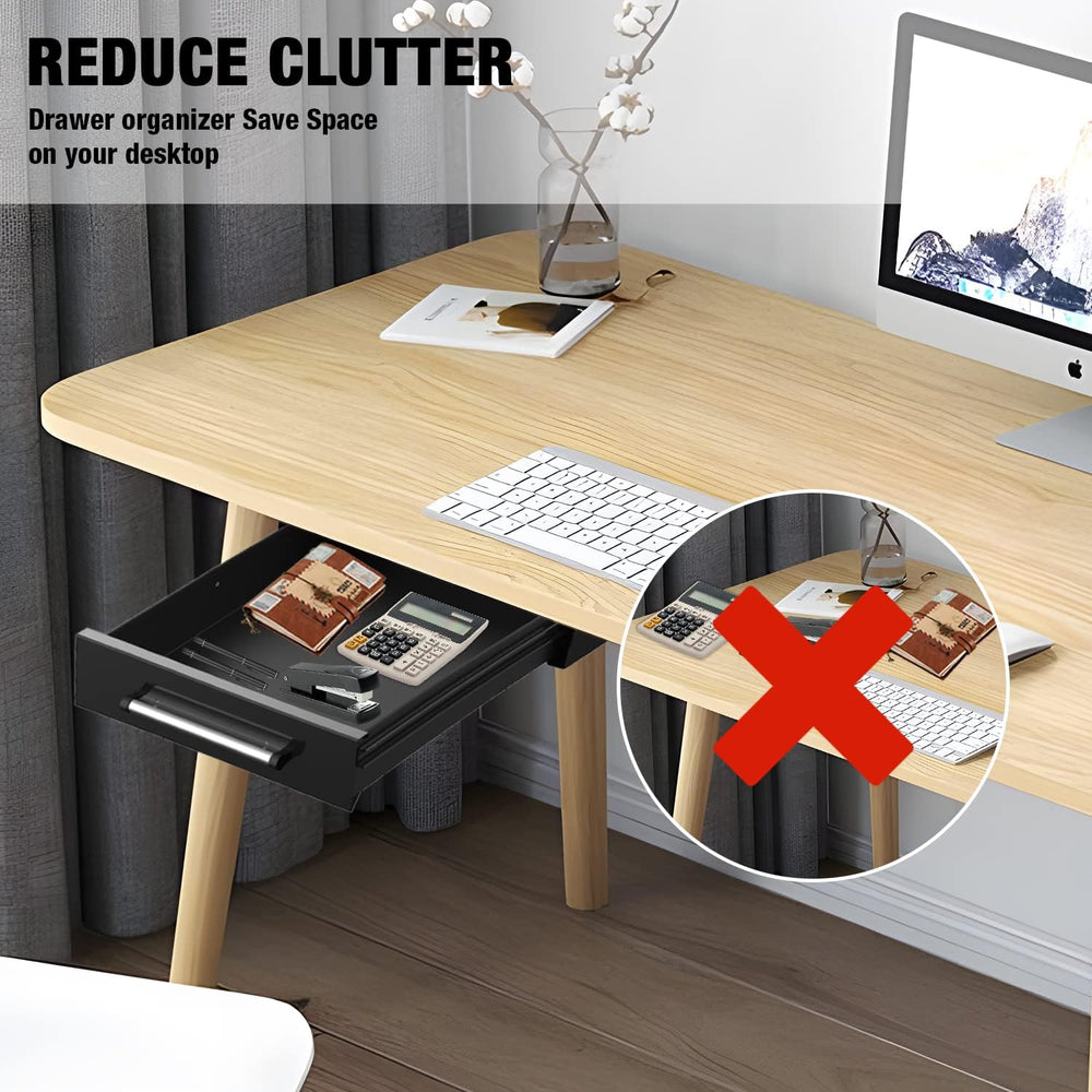 UNITEDPOWER Under Desk Drawer Storage, Pull-Out Office Hidden Counter Drawer,...