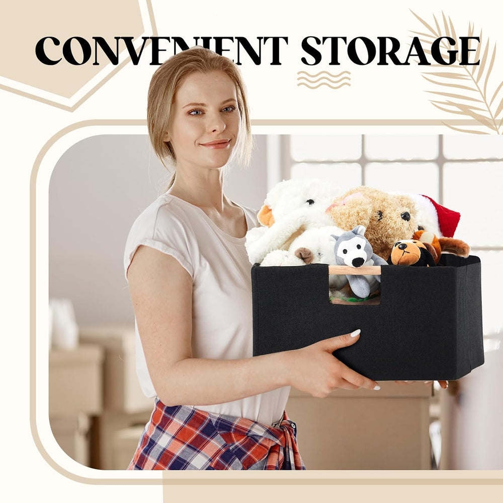 Cinnvoice 6 Pack Fabric Storage Bins for Closet Shelves, 15 x 10.6 x 6 Inch
