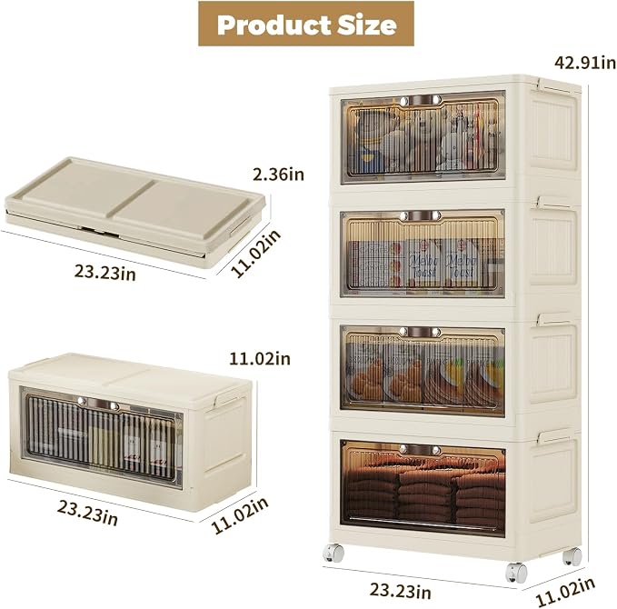 4 Tier - 48QT Storage Bins