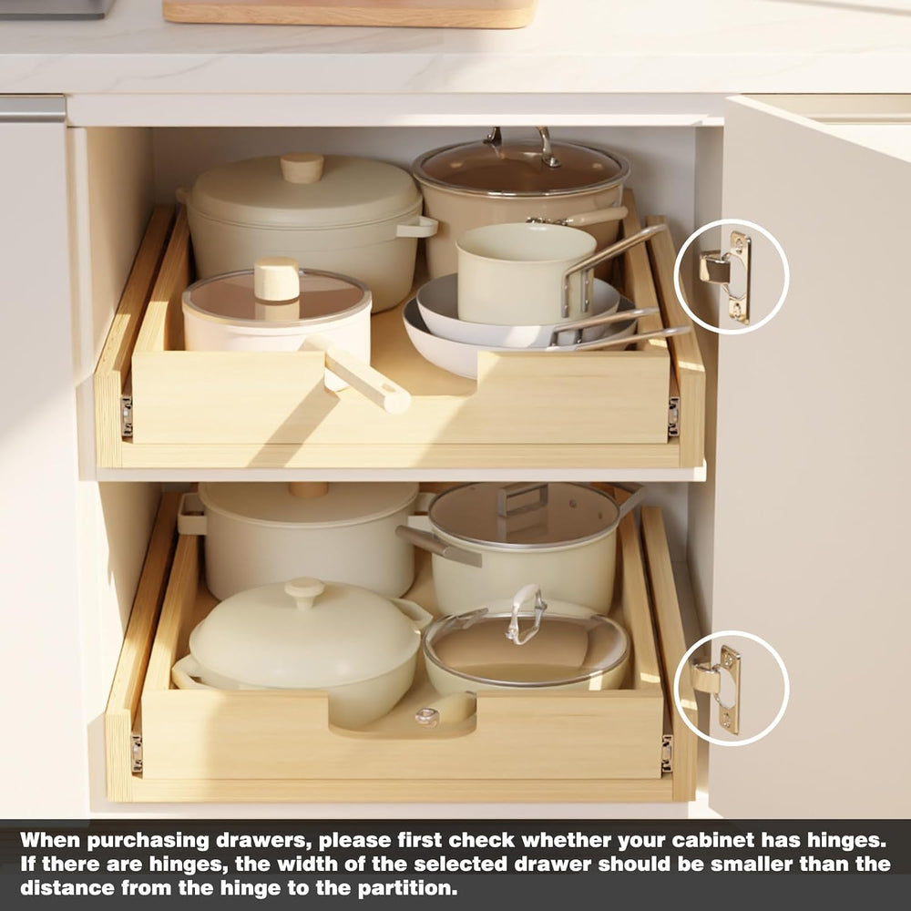 Pull Out Cabinet Organizer, 20''W×21''D Sliding Drawers for C...