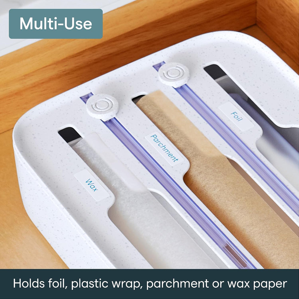 YouCopia StoraRoll Food Wrap Dispenser 3-in-1, Aluminum Foil Wrap Organizer