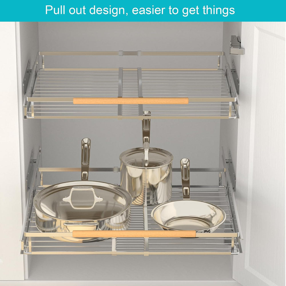 iPEGTOP Pull Out Cabinet Drawer Shelf Organizer, Extendable Sliding Slide Out...