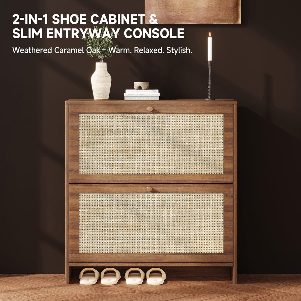 Nicetree Shoe Storage Cabinet for Entryway, Slim Shoe Rack with 2 Flip Drawer...