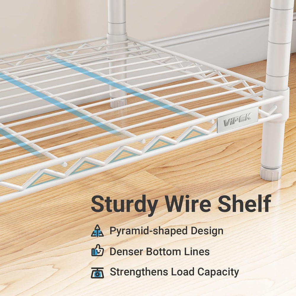 VIPEK L6 Heavy Duty Clothes Rack L Shape Clothing Rack 5-Tier Wire Garment Ra...