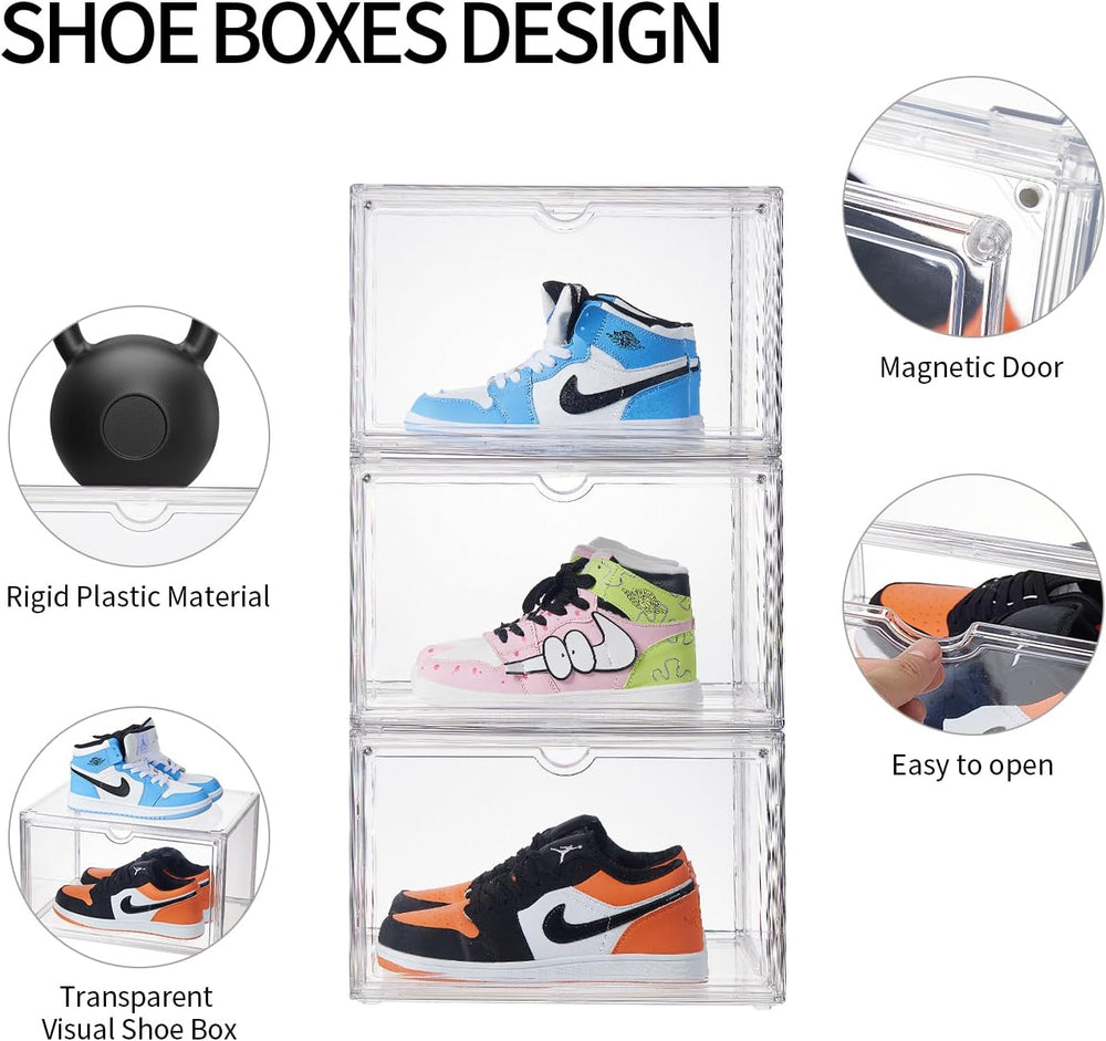 Sneaker Shoe Display Case,Shoe Box with Clear Magnetic Door,Thicken & Stu...