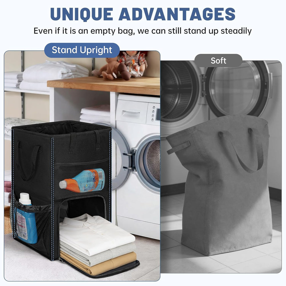 Large Laundry Backpack Bag with 3 Sizes Mesh Wash Bags Total 170L