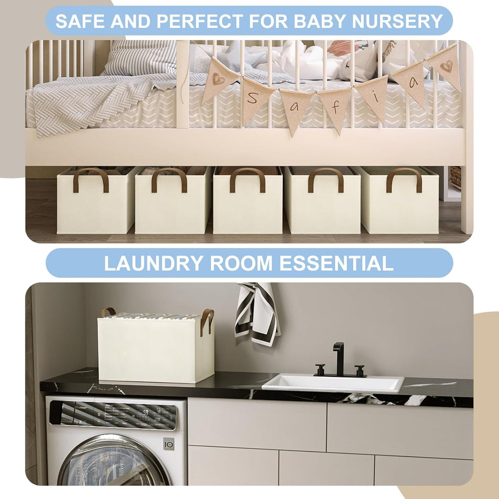 Closet Storage Bins, Fabric Closet Organizers and Storage Basket for Shelves,...