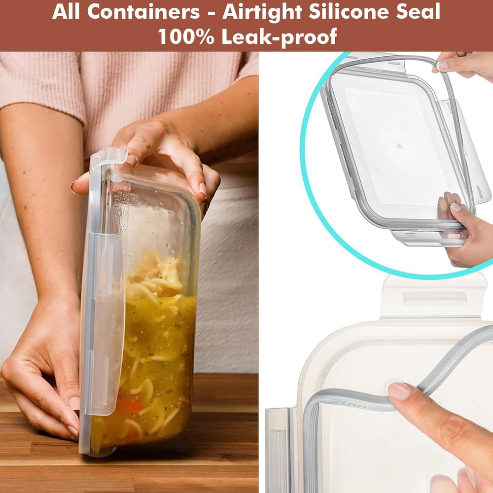 8 Cups/ 63 Oz 4 Piece (2 containers + 2 Lids) Large Glass Food Storage/ Bakin...
