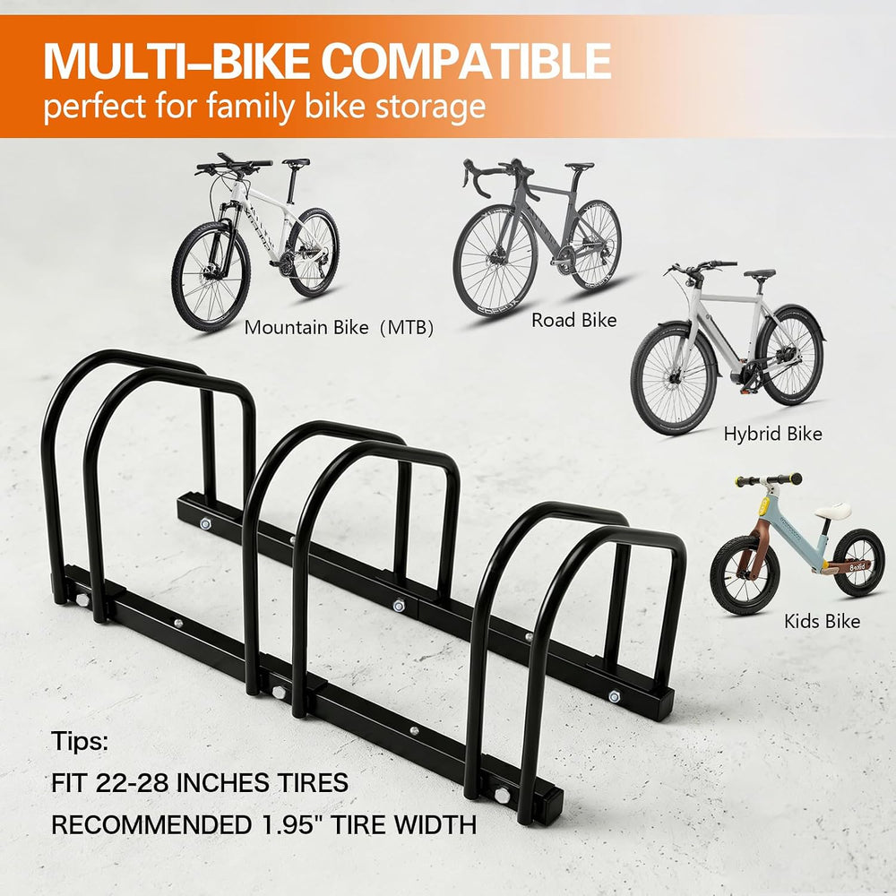 ROSSGO 3-Bike Bike Floor Stand, Floor Bike Rack for Mountain Bike