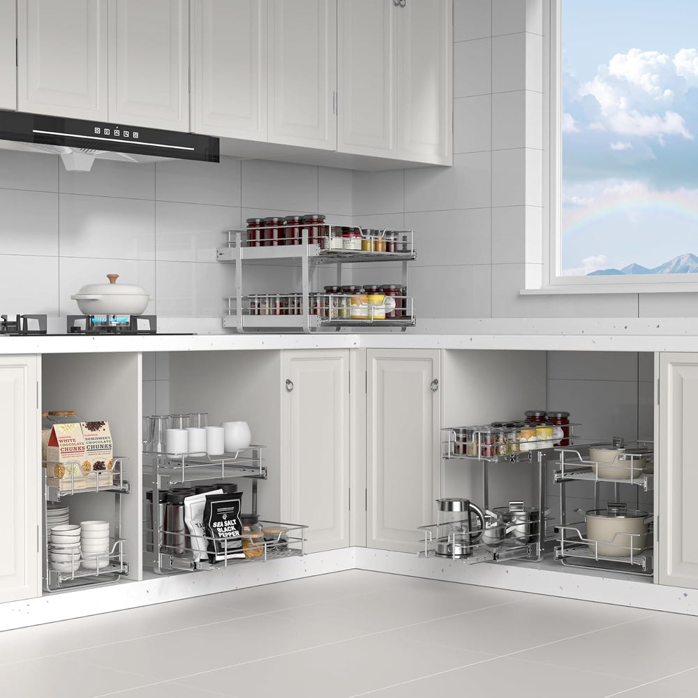 Pull Out Cabinet Organizer,24¼'' Slide Out Kitchen Organizers and Sto...
