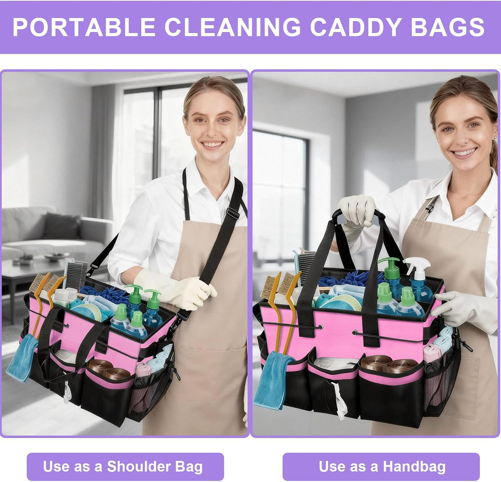 ALSLEA Cleaning Caddy Bag Heavy-Duty Organizer Tote for Housekeepers, Janitor...