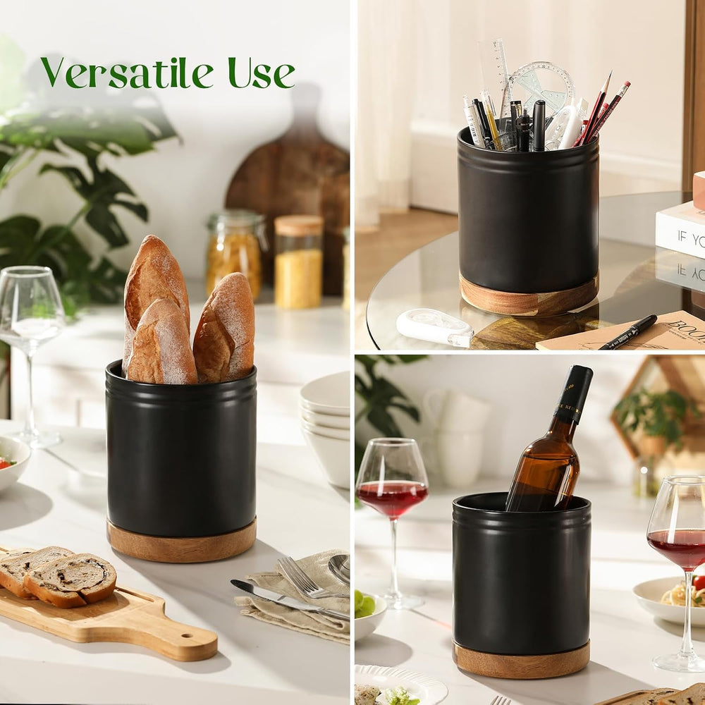DOWAN 7.6" 360° Rotating Utensil Holder, Kitchen Utensil Holder for Coun...