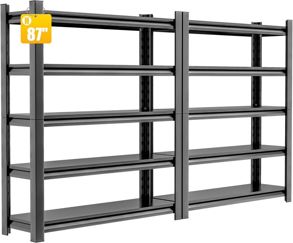 Hzdbhd 48" W Garage Shelving Unit, 5-Tier Metal Storage Shelves 2 Pack