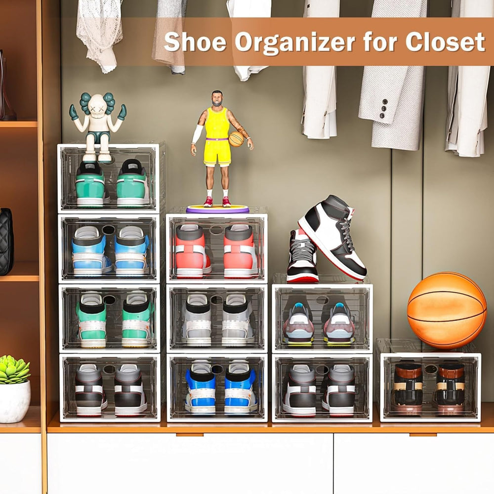 caktraie 10 Pack Thicken Shoe Organizer Stackable