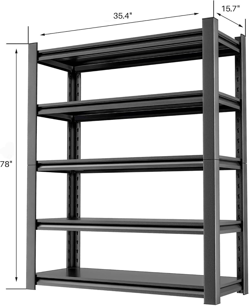 OLLRRACT 5-Tier Garage Shelving, Metal Storage Shelves, Utility Shelf