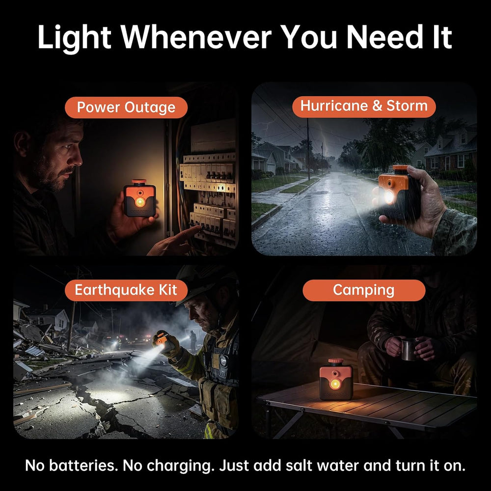 Saltwater Light Emergency Light, Power Outages 400-Hours Long-Lasting LED Lig...