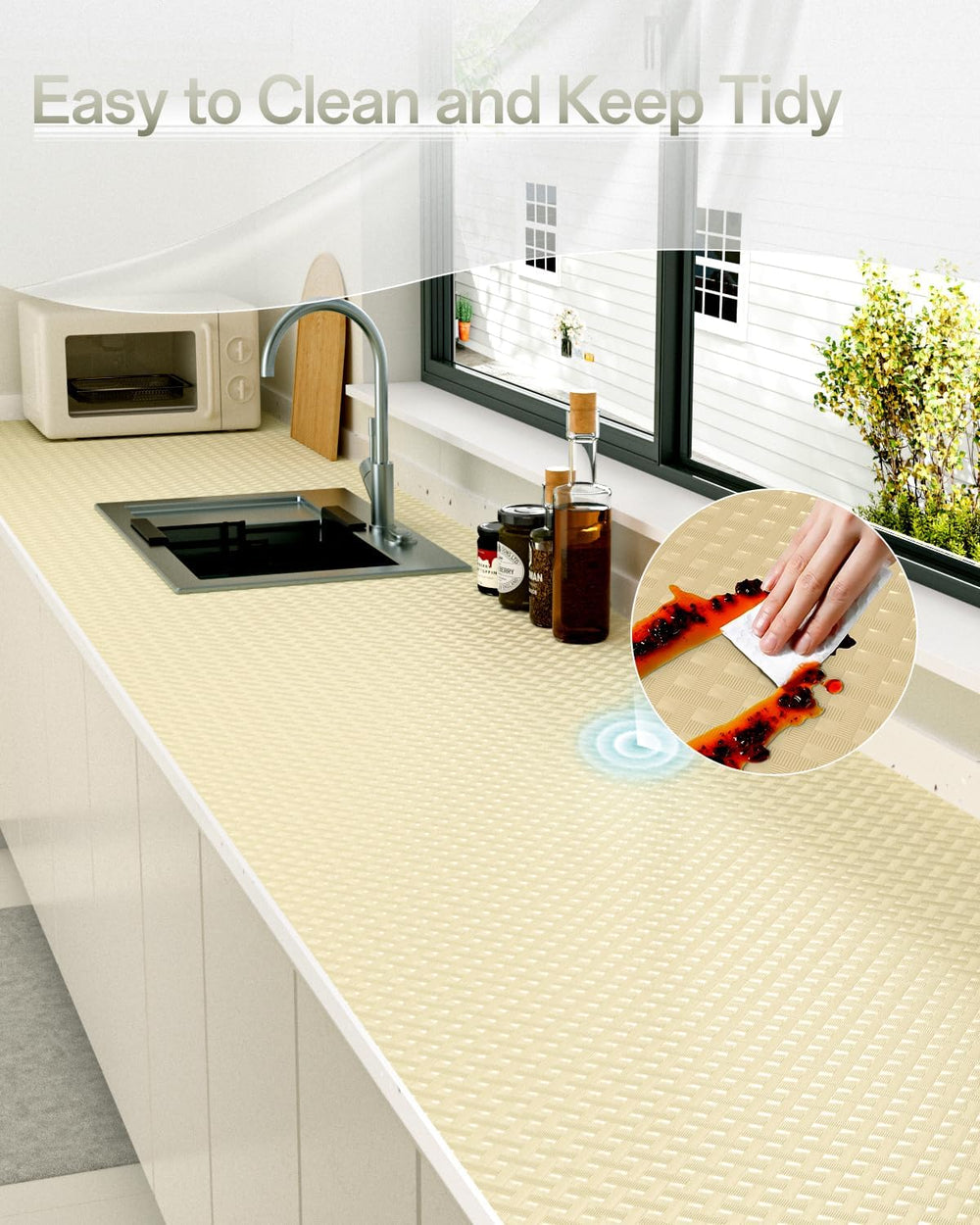 GTJ Shelf and Drawer Liner for Kitchen Cabinet Non-Adhesive Non Slip