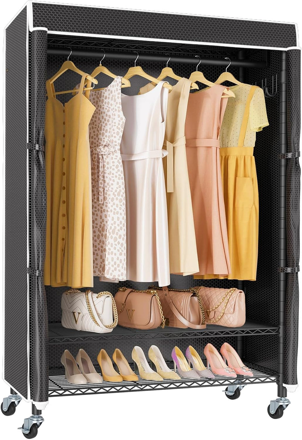 VIPEK R3C Clothes Rack with Cover, Portable Closet Rolling Garment Rack