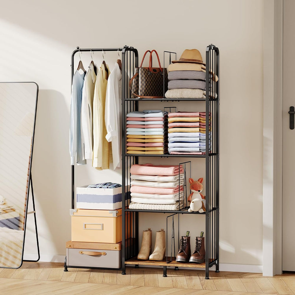 Honkazita 4-Tier Clothes Racks for Hanging Clothes, Black