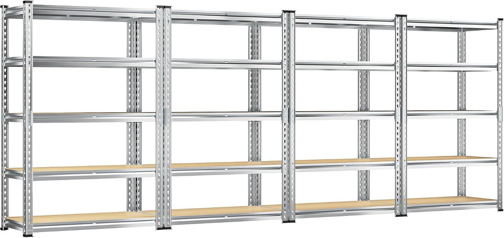 REIBII Garage Shelving, 5 Tier Storage Shelves Load 2400LBS, Adjustable Garag...