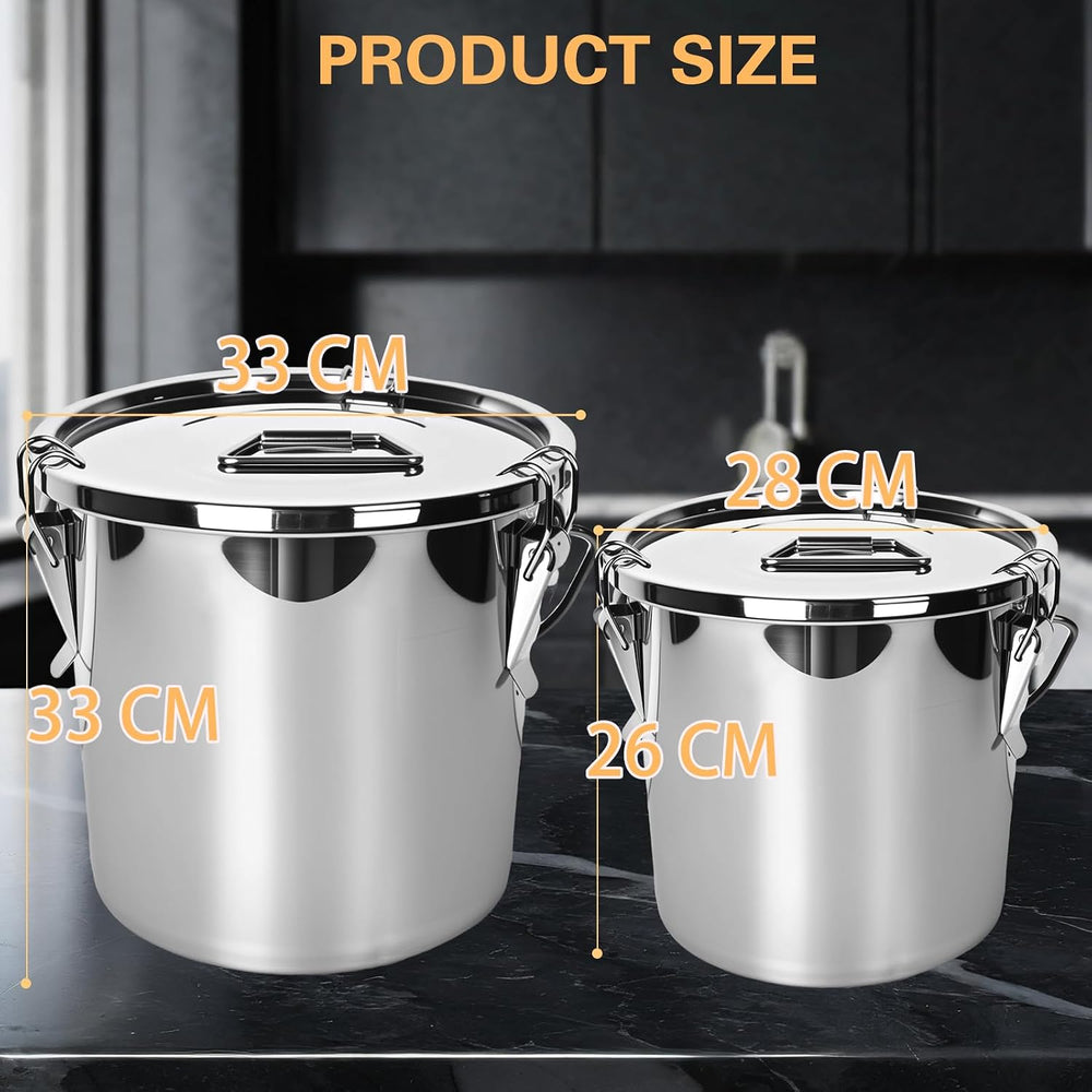21L/5.6GAL and 12L/3.2GAL Stainless Steel Airtight Canister, Food Storage Can...