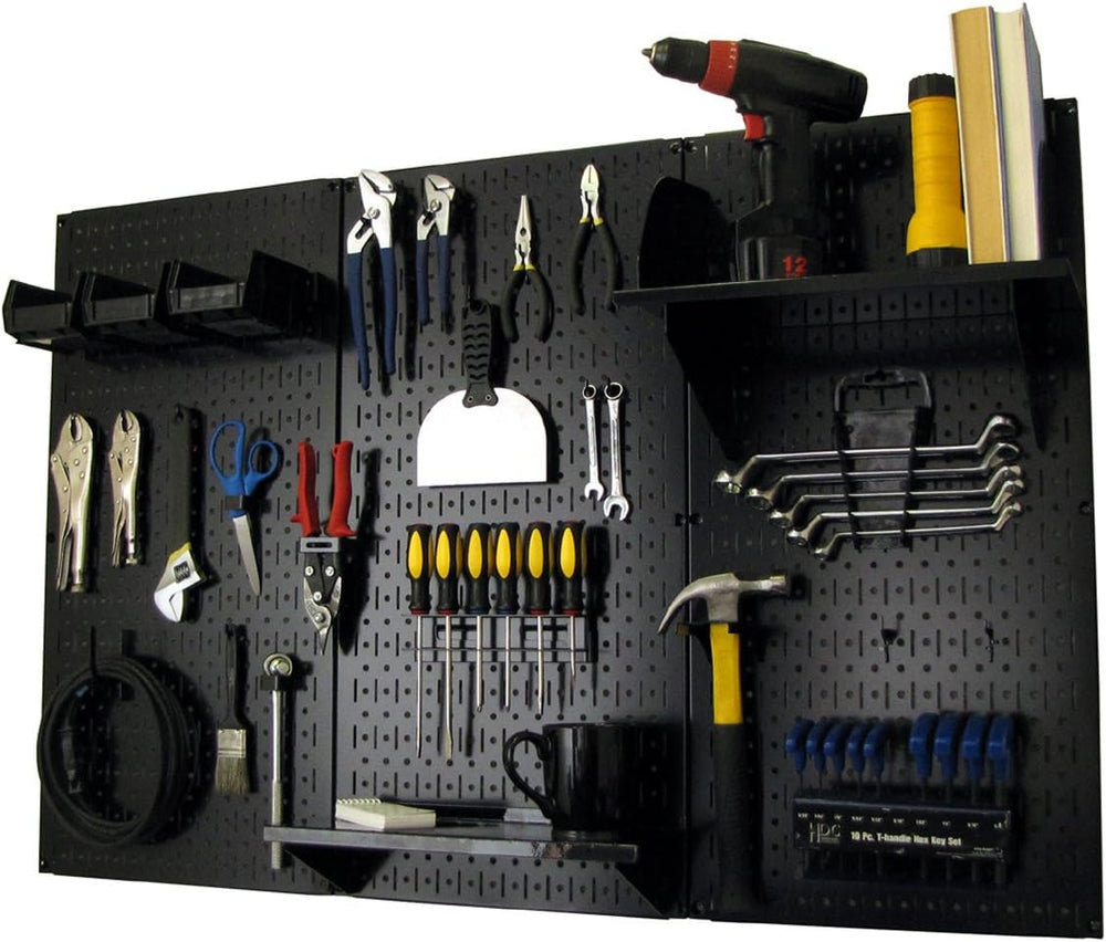 Wall Control Pegboard Organizer 4 ft. Metal Pegboard Standard Tool Storage Ki...