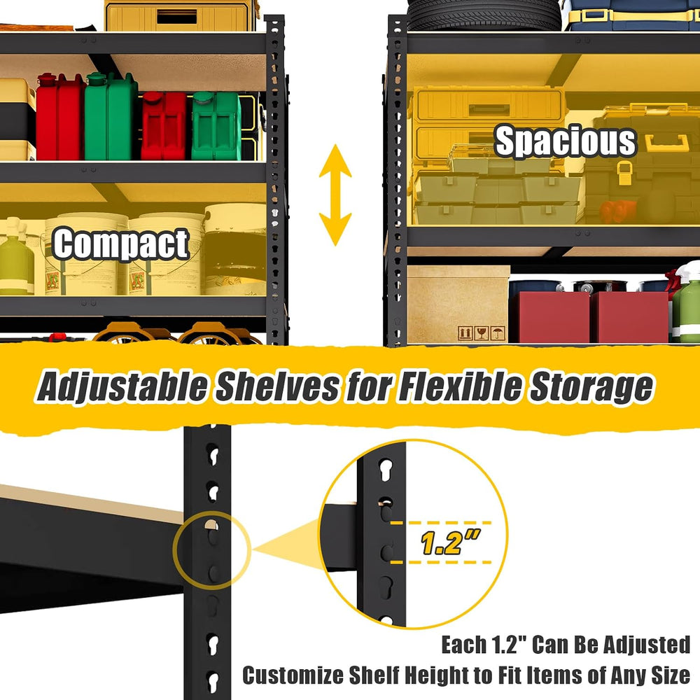 48" W x 24" D x 72" H Garage Shelving Heavy Duty - 5 Tier Meta...