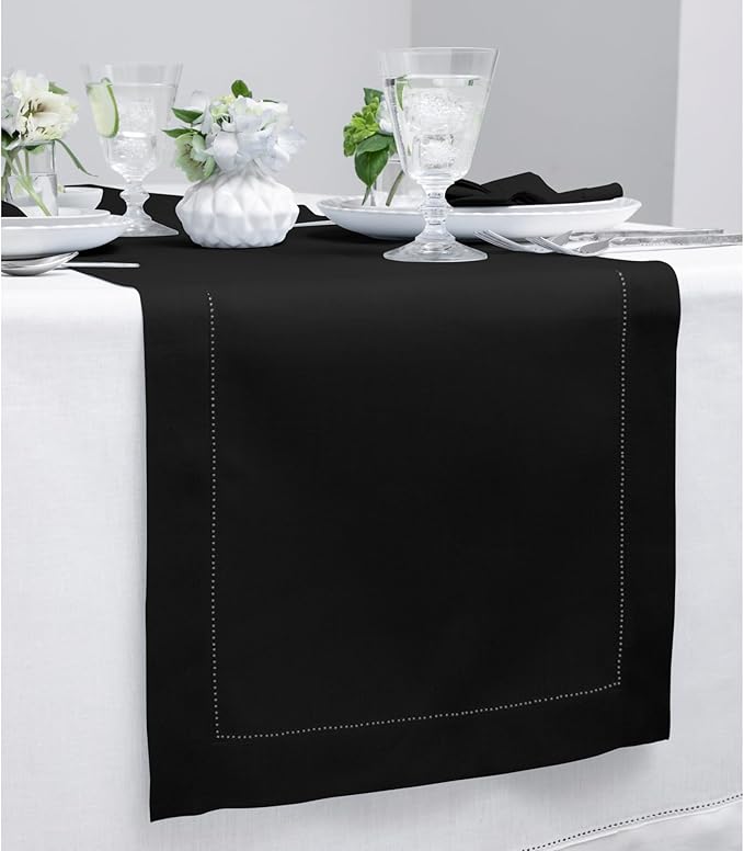Solino Home Linen Black Table Runner 156 Inches Long - 100% Pure Linen Extra ...