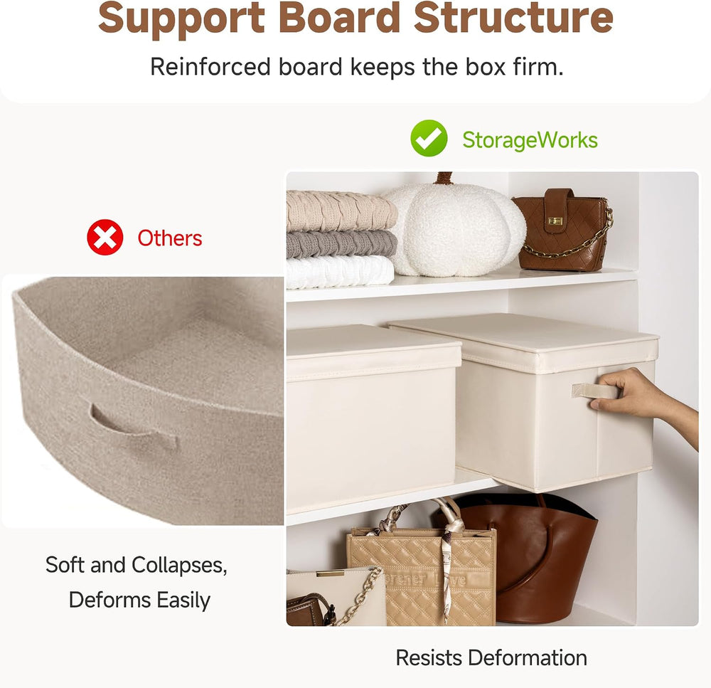 StorageWorks Fabric Storage Bins with Lids, Closet Storage Bins