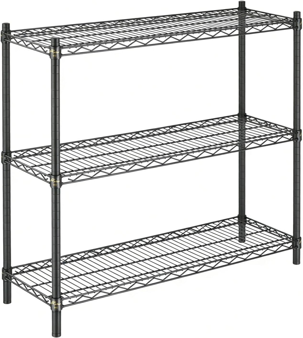 APLSS 14" D x 54" W x 34" H Black Heavy Duty Wire Shelving wit...
