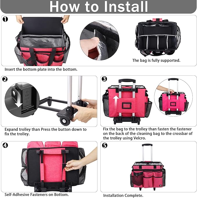 Extra Large Rolling Cleaning Caddy Bag