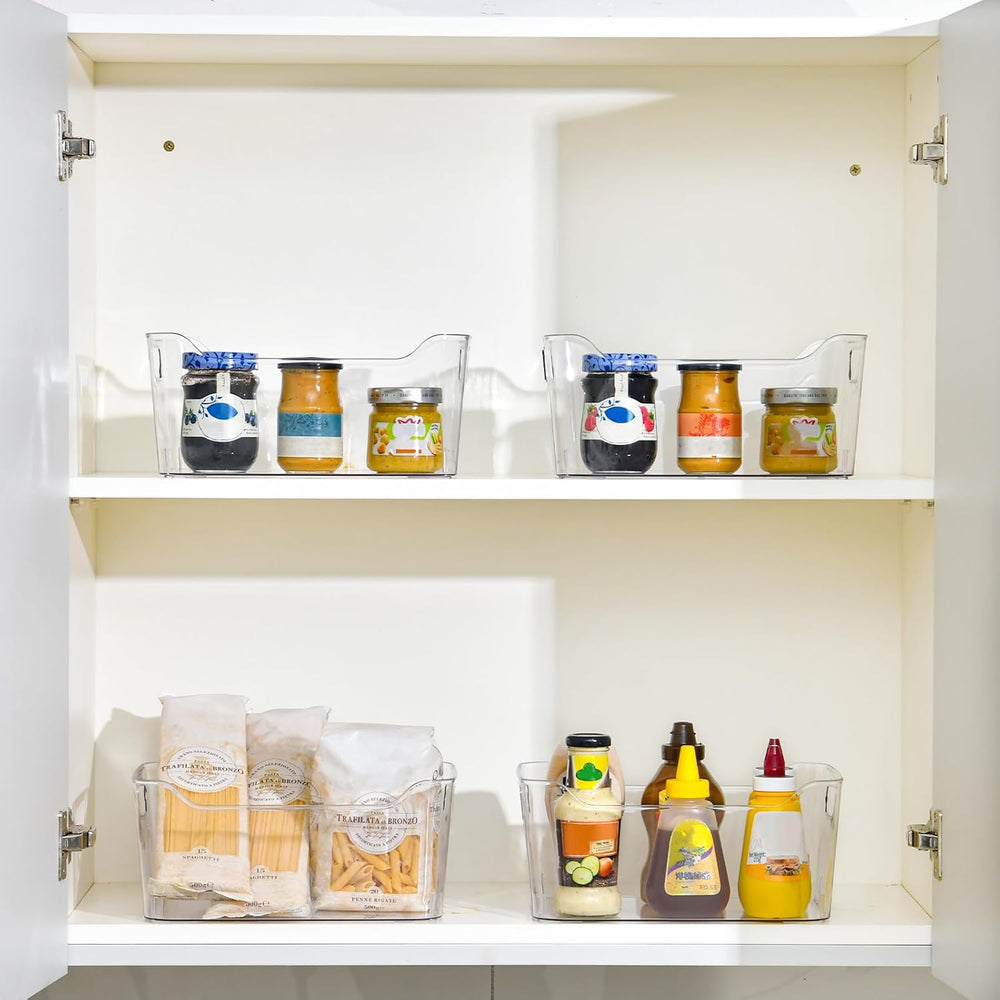 Clear Plastic Storage Bins - 12 Pack Pantry Organizers and Storage,Large Clea...