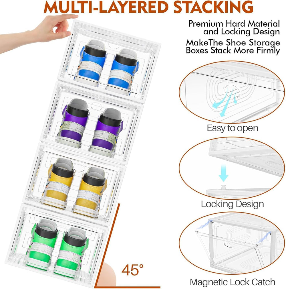 caktraie 10 Pack Thicken Shoe Organizer Stackable