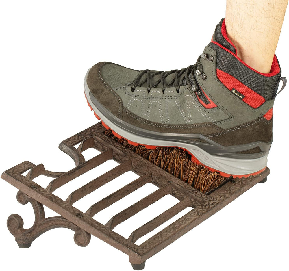 MyGift Boot Brush Scraper Outdoor, Heavy Duty Cast Iron Shoe Scraper Mat, Boo...