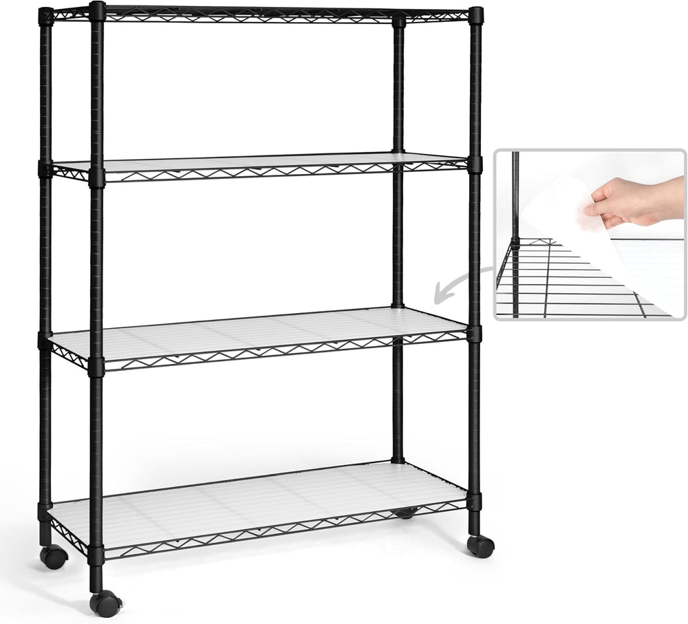 CAPHAUS NSF Adjustable Height Wire Shelving Unit w/Liner, Basement Storage Sh...