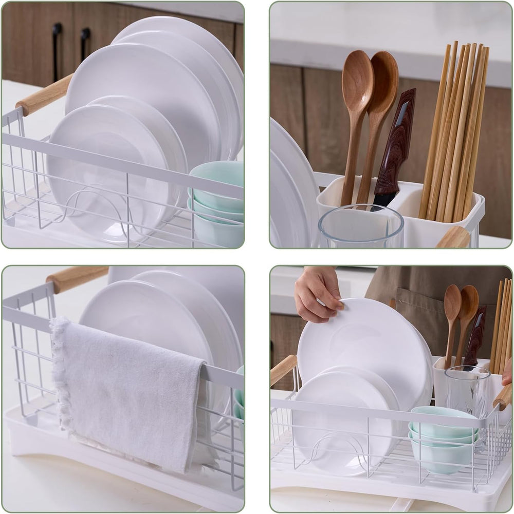 Dish Drainer Rack - Plate, Cutlery, Pots, and Pans Drying Rack for Kitchen wi...