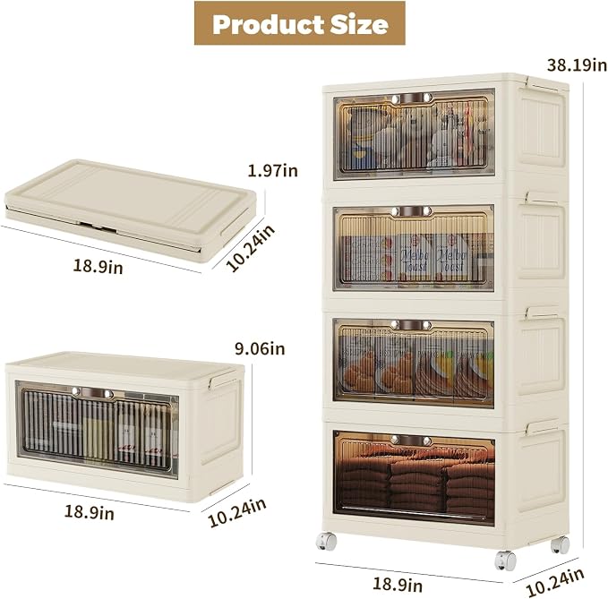 4 Tier - 34QT Storage Bins