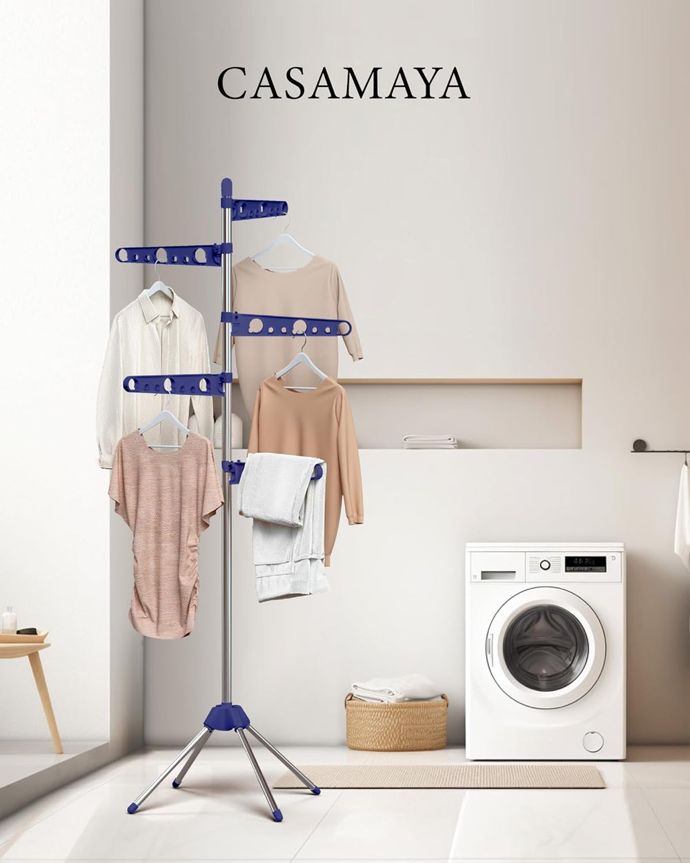 CASAMAYA Clothes Drying Rack Foldable, 70.9 inch Tripod Drying Rack for 35 Pi...
