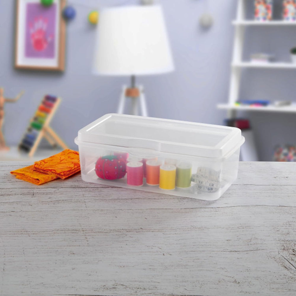 Sterilite Rectangular Large FlipTop, Clear Plastic Storage Box, 6-Pack