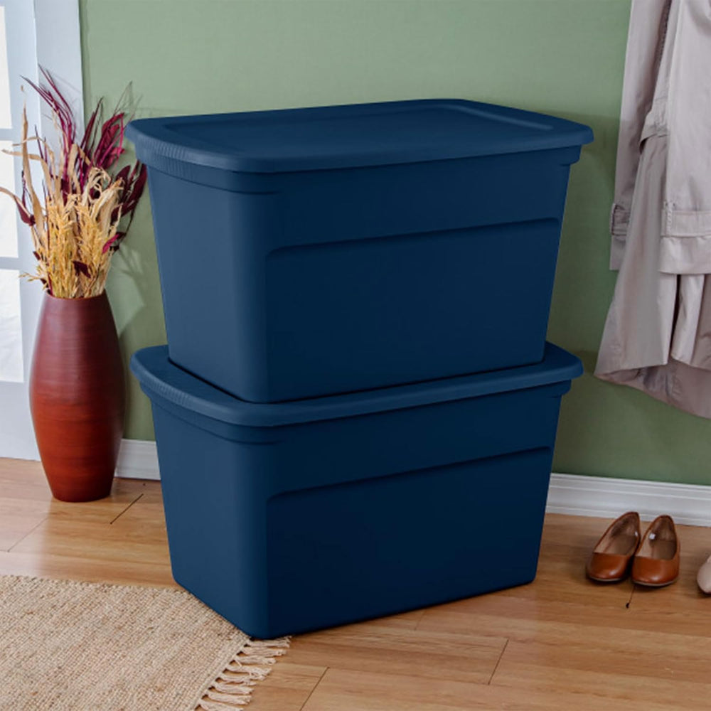 Sterilite Tote, Plastic Storage Bins with Snap Lids, 30 Gallon, 12-Pack