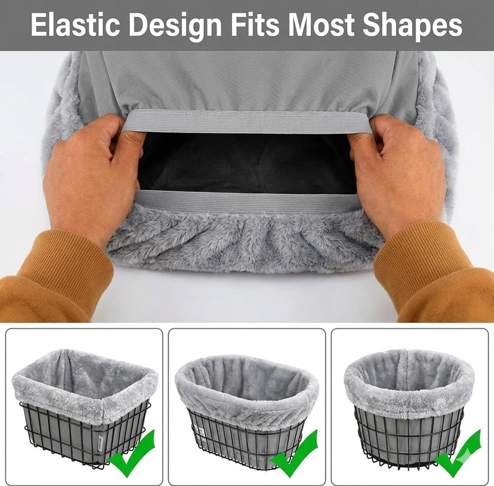 ANZOME Dog Bike Basket Liner, Soft Sherpa Padded Cover, Grey