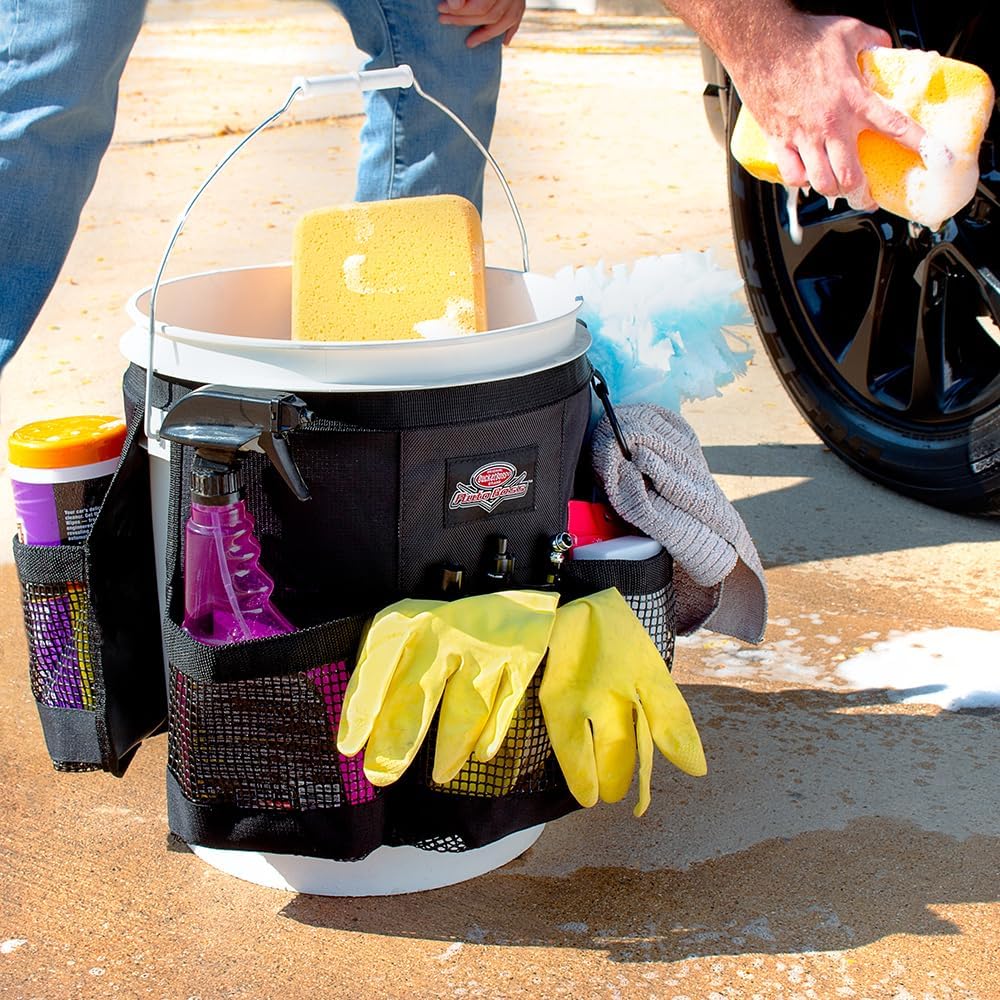 Bucket Boss 5 Gallon Bucket Car Wash Organizer with Seat Small Parts Storage ...