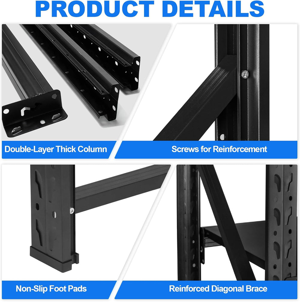 JBLCC 8000LBS Garage Shelving Heavy Duty 63" W Storage Shelves 5-Tier Ad...