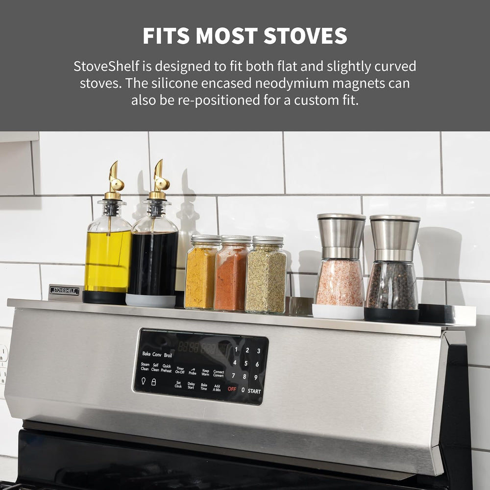 StoveShelf 30" Length Stainless Steel Finish Magnetic Shelf for Kitchen ...