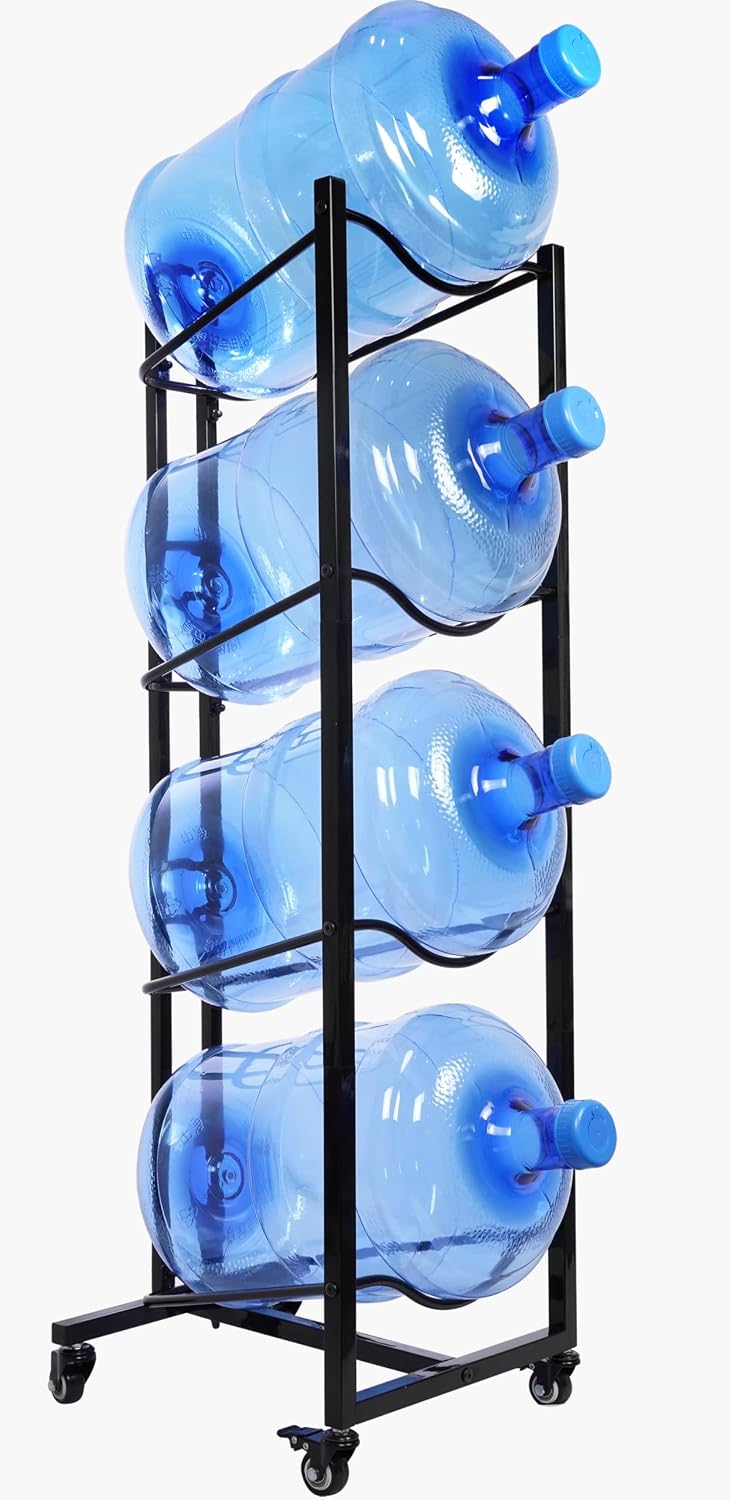 5 Gallon Water Bottle Holder, 4-Tier Heavy Duty Water Cooler Jug Rack, Water ...